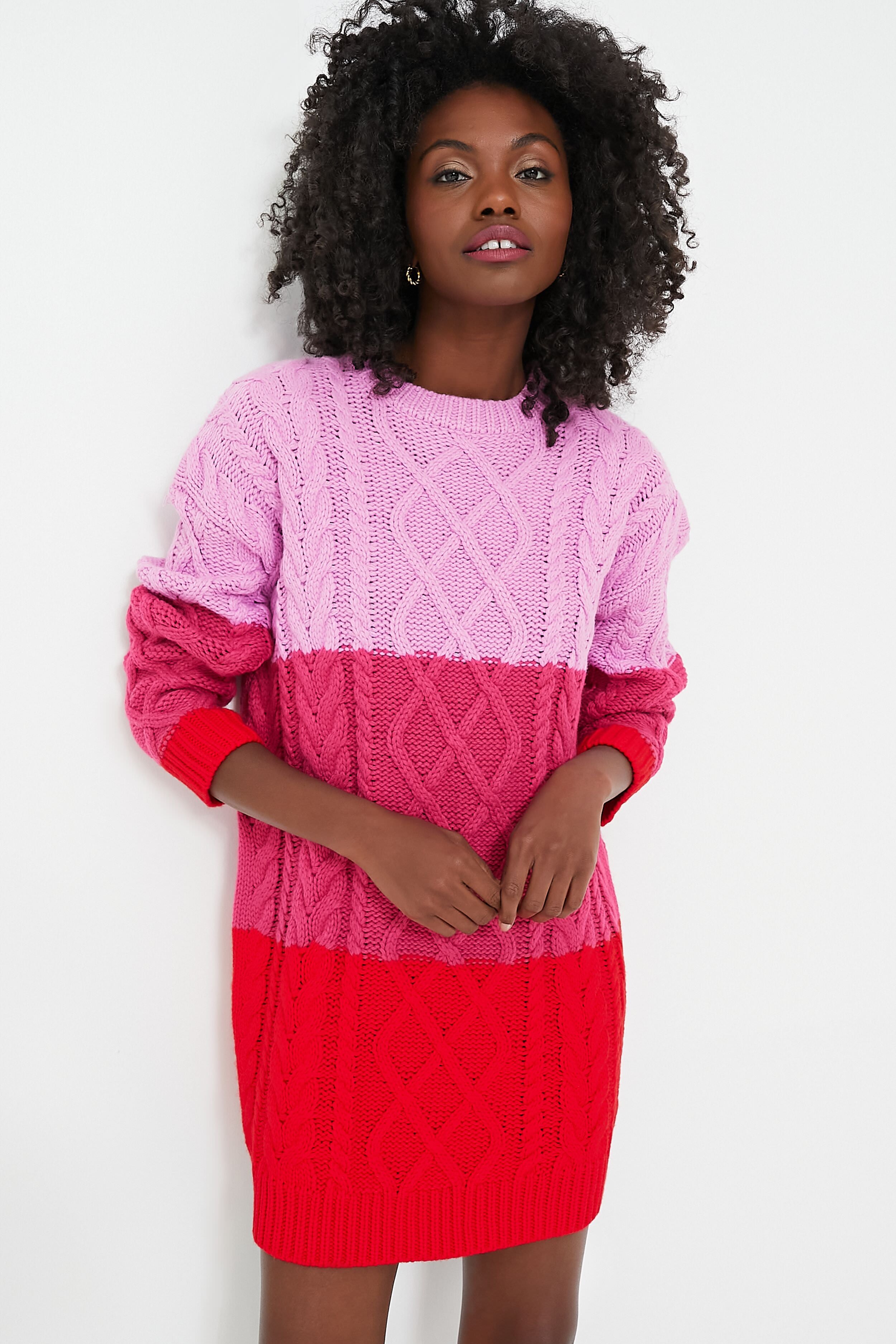 pink knit dress